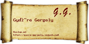 Györe Gergely névjegykártya